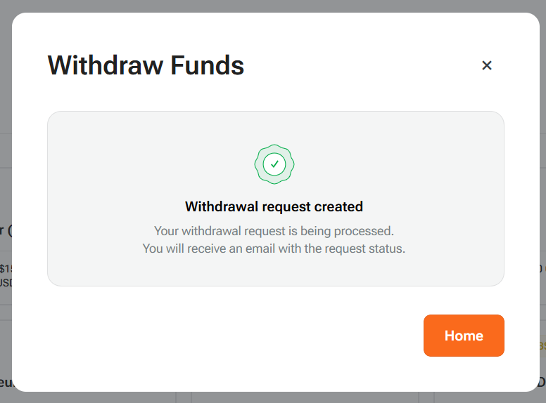 withdrawal completed